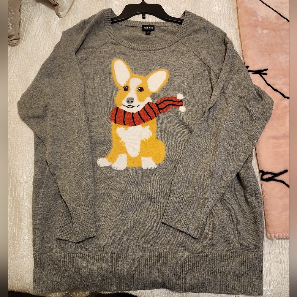 Gray Corgi Sweater